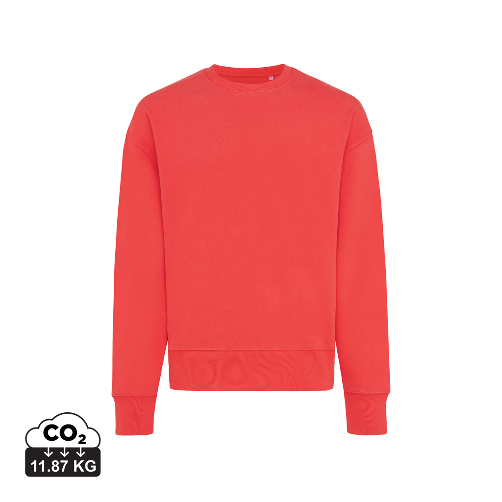 Sweat promotionnel coton recyclé 340g unisexe Iqoniq Kruger luscious red